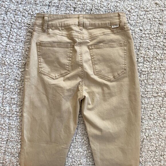 Sky and Sparrow Skinny Frayed Hem Tan Jeans - Picture 12 of 16